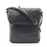 GUCCI Guccissima Shoulder Bag Black