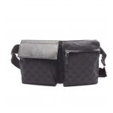 GUCCI GG Canvas Waist Bag Black