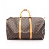 LV Keepall 50 Monogram Boston Brown