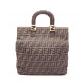 FENDI Zucca Tote Brown/Black