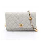 Chanel Matelasse Chain Wallet Gray
