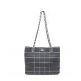 Chanel Chocolate Bar Chain Tote Navy