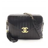 CHANEL Tassel Chain Shoulder Black