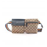 GUCCI GG Canvas Waist Bag Beige Multi