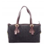Celine C Macadam Suede Handbag Black