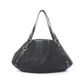 GUCCI Abby GG Canvas Shoulder Bag Black