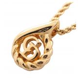Christian Dior CD Logo Gold-Plated Necklace