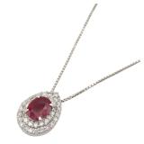 Ruby Diamond Platinum Necklace