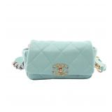 CHANEL 19 Waist Bag Blue Green