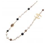 Chanel Coco Mark Pearl Necklace A24S