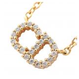 Dior CD Logo GP Rhinestone Necklace
