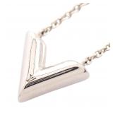 Louis Vuitton Essential V Silver Necklace