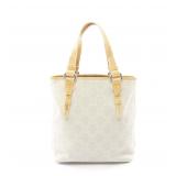 CELINE Paris Macadam Tote Light Gray/Yellow
