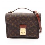 LV Monceau Monogram 2Way Handbag Brown