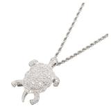 Diamond Turtle White Gold Necklace