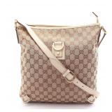GUCCI Abby GG Canvas Shoulder Beige