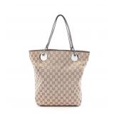 GUCCI Eclipse GG Canvas Tote Beige/Brown