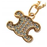 Celine Triomphe GP Rhinestone Necklace