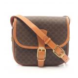 CELINE Macadam Shoulder Bag Dark Brown