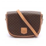 CELINE Macadam Shoulder Bag Dark Brown