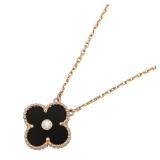 Van Cleef Alhambra Onyx 1PD Necklace