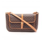 CELINE Macadam Shoulder Bag Brown/Beige
