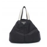 PRADA Triangle Logo Tote Black