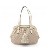 CELINE Macadam Croc Shoulder Bag Beige