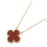 Van Cleef Carnelian Alhambra Necklace
