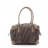 FENDI Zucca Handbag Brown/Beige/Black