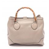 GUCCI Bamboo Tote Gray Beige