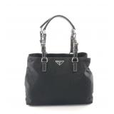 PRADA Nylon Saffiano Tote Black