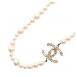 Chanel Coco Mark Pearl Necklace B22C
