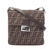 Fendi Zucca Shoulder Bag Brown Black