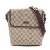 GUCCI GG Supreme Shoulder Bag Beige/Brown