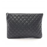 Chanel Matelasse Clutch Black Hardware