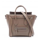 CELINE Luggage Nano Shopper Gray Brown