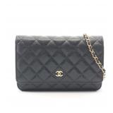 CHANEL Chain Wallet Black GHW