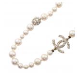 Chanel Coco Mark Pearl Necklace A20B