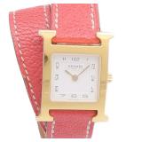 Hermes H Watch HH1.201 SS GP Leather