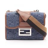 Fendi Double Baguette Zucca Navy