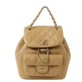 Chanel GHW Chain Backpack Beige