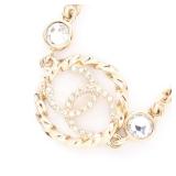 Chanel COCO Mark Gold Rhinestone Necklace