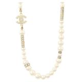 Chanel CC White PVC Gold Tone Necklace