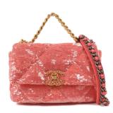 Chanel 19 Sequin Flap 2 Way Pink