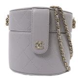 Chanel CC GHW Round Vanity Grey