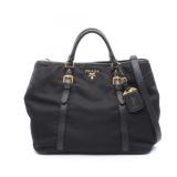 Prada Logo 2Way Handbag Black