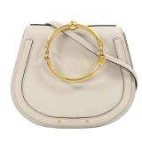 Chloe GHW Nile Shoulder Bag Light Grey