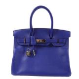 Hermes PHW Birkin 30 Bleu Electrique