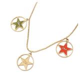 Dior Circle Star Logo Gold Necklace